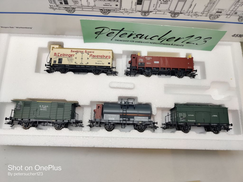 Märklin H0 AC 4510 Wagen-Set "Württemberg" / NEM / K.W.St.E. / OVP weiß