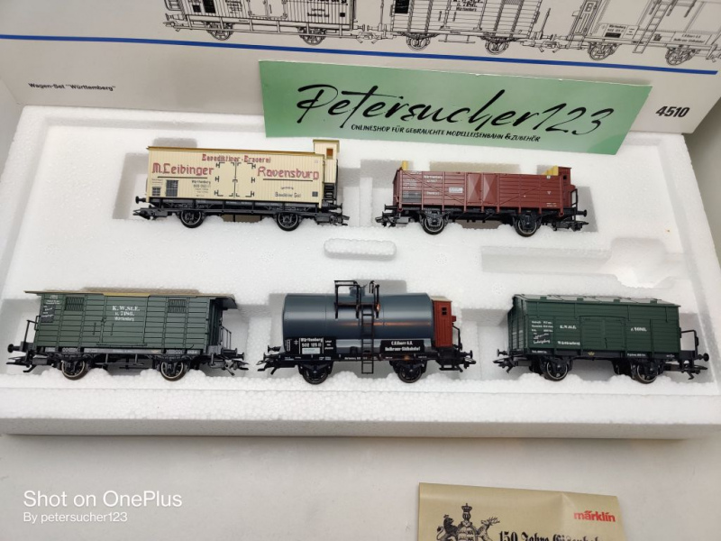 Märklin H0 AC 4510 Wagen-Set "Württemberg" / NEM / K.W.St.E. / OVP weiß