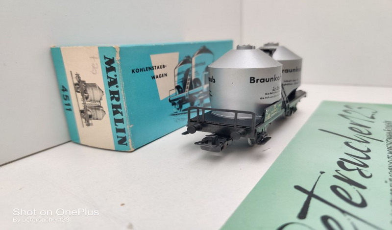 Märklin H0 AC 4511 308/2 Kohlenstaubwagen "Braunkohlenstaub" / DB / OVP hellblau