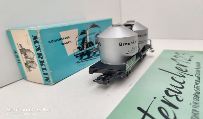 Märklin H0 AC 4511 308/2 Kohlenstaubwagen "Braunkohlenstaub" / DB / OVP hellblau