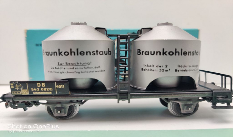 Märklin H0 AC 4511 308/2 Kohlenstaubwagen "Braunkohlenstaub" / DB / OVP hellblau