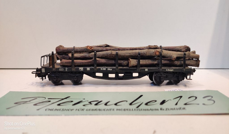 Märklin H0 AC 4516 Rungenwagen + Ladung + 2 Halteketten / SSka / DB