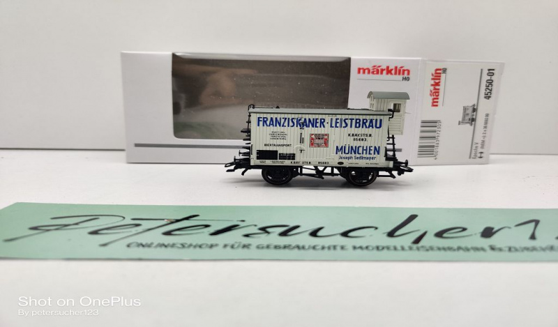 Märklin H0 AC 45250-01 Bierwagen "Franziskaner" aus Set / K.Bay.Sts.B. / OVP weiß