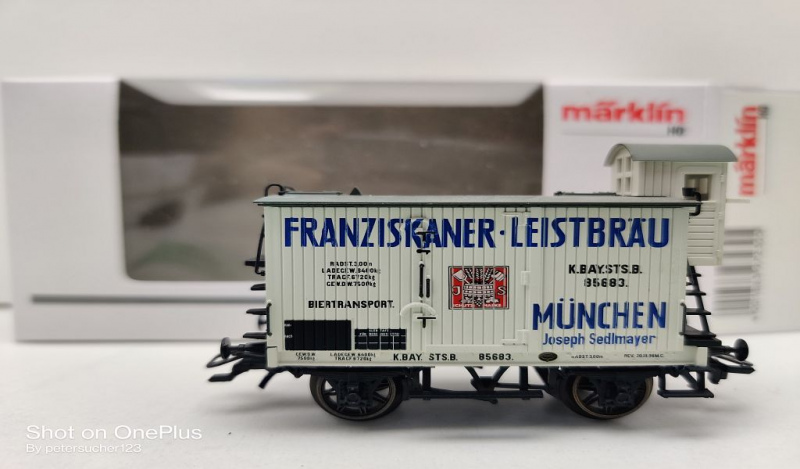 Märklin H0 AC 45250-01 Bierwagen "Franziskaner" aus Set / K.Bay.Sts.B. / OVP weiß