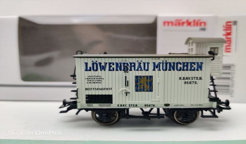 Märklin H0 AC 45250-02 Bierwagen "Löwenbräu" aus Set / K.Bay.Sts.B. / OVP weiß