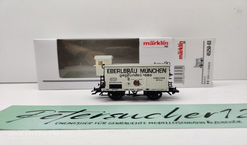 Märklin H0 AC 45250-03 Bierwagen "Eberlbräu" aus Set / K.Bay.Sts.B. / OVP weiß