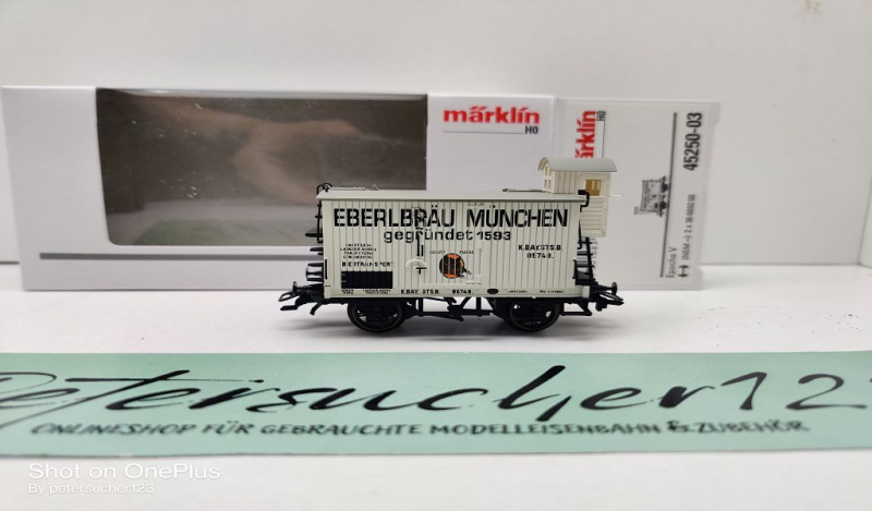Märklin H0 AC 45250-03 Bierwagen "Eberlbräu" aus Set / K.Bay.Sts.B. / OVP weiß