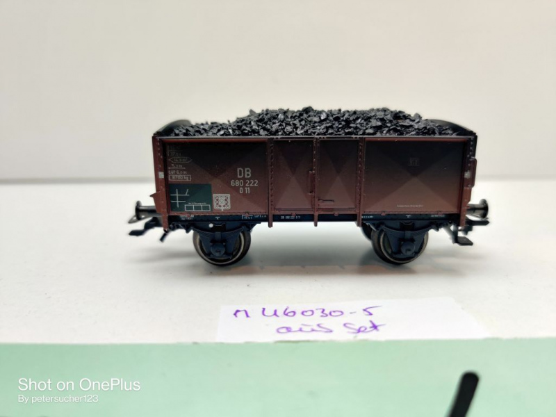 Märklin H0 AC 46030 1x Hochbordwagen mit Kohleladung / O11 / aus Set / NEM / DB
