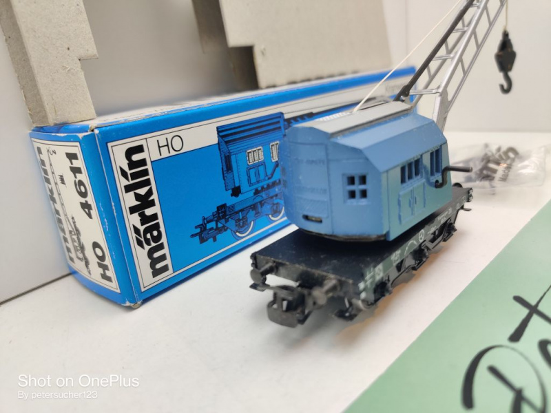 Märklin H0 AC 4611 Kranwagen "Krupp Ardelt" 6804 / blau / DB / OVP blau