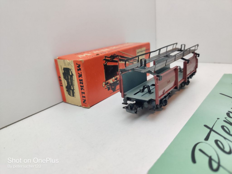 Märklin H0 AC 4612 Autotransporter unbeladen / Off52/ DB / OVP rot