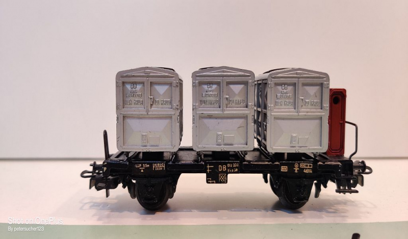 Märklin H0 AC 4614 Behältertragwagen m Brmshs "von Haus zu Haus" / DB