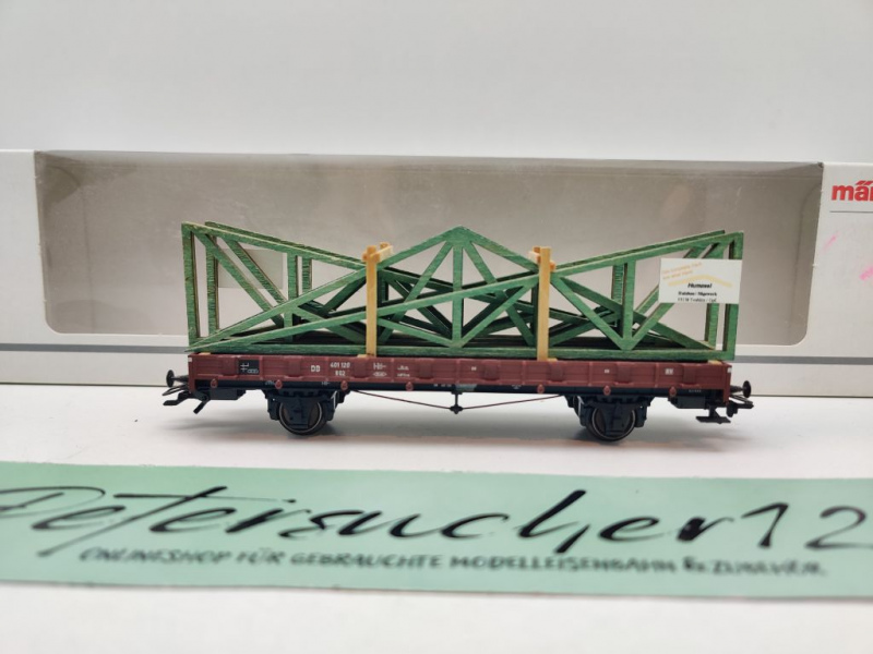 Märklin H0 AC 46362 Rungenwagen mit Fachwerk Dachbinden / R02 / NEM / DB / OVP weiß