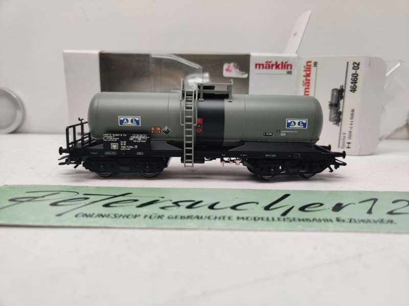 Märklin H0 AC 46460-02 Kesselwagen / Firma „Aretz GmbH & Co.“ aus Krefeld / Grau / NEM / DB / OVP