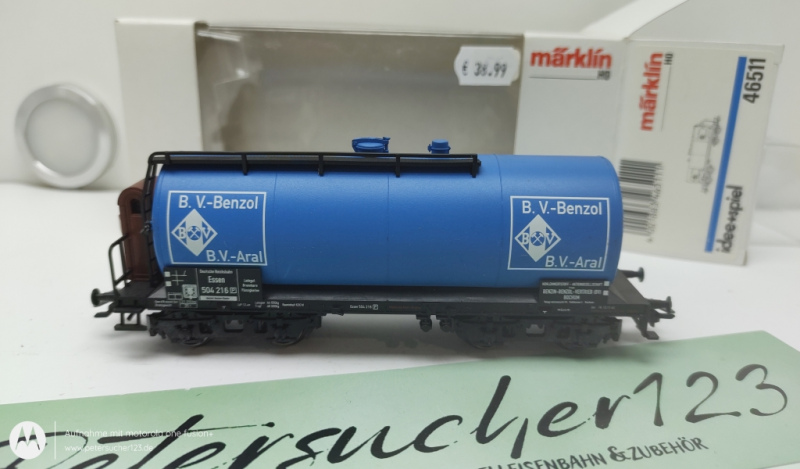 Märklin H0 AC 46511 / 504 216 // 4-Achser Kesselwagen B.V.-Benzol / DB / OVP