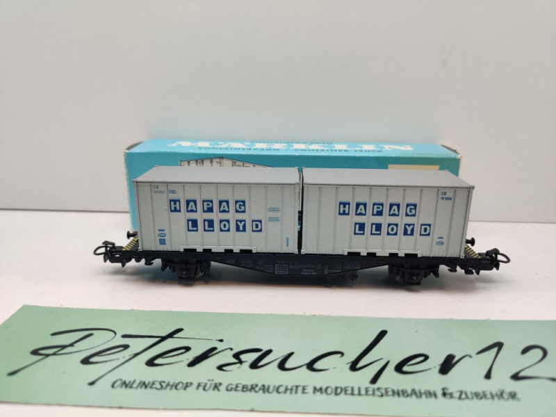 Märklin H0 AC 4659 Containerwagen "Hapag-Lloyd" / Lgjs598 / DB / OVP hblau