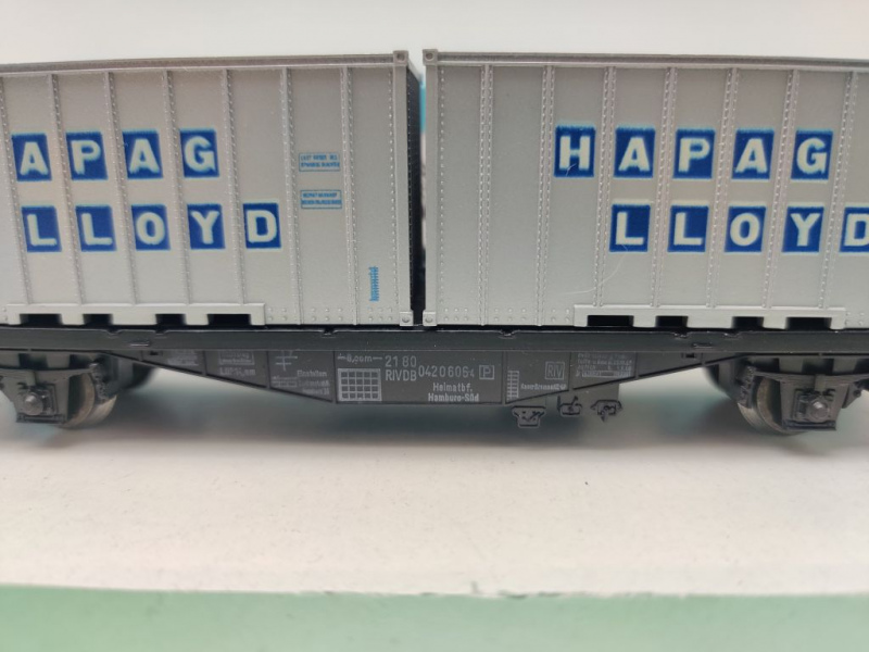 Märklin H0 AC 4659 Containerwagen "Hapag-Lloyd" / Lgjs598 / DB / OVP hblau