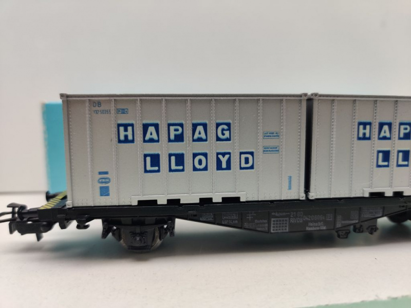 Märklin H0 AC 4659 Containerwagen "Hapag-Lloyd" / Lgjs598 / DB / OVP hblau