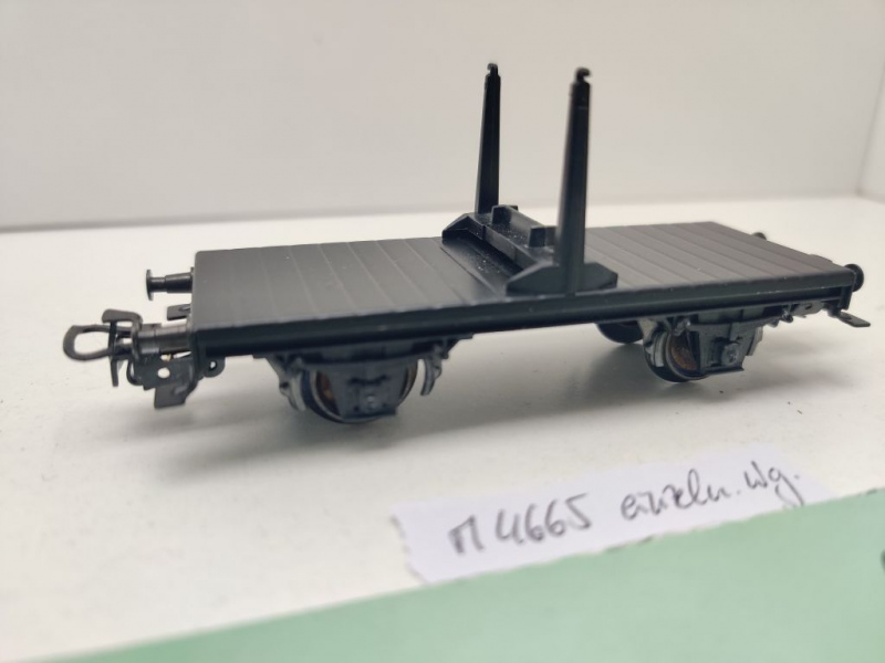 Märklin H0 AC 4665 einzelner Drehschemelwagen schwarz ohne Sicherungskette