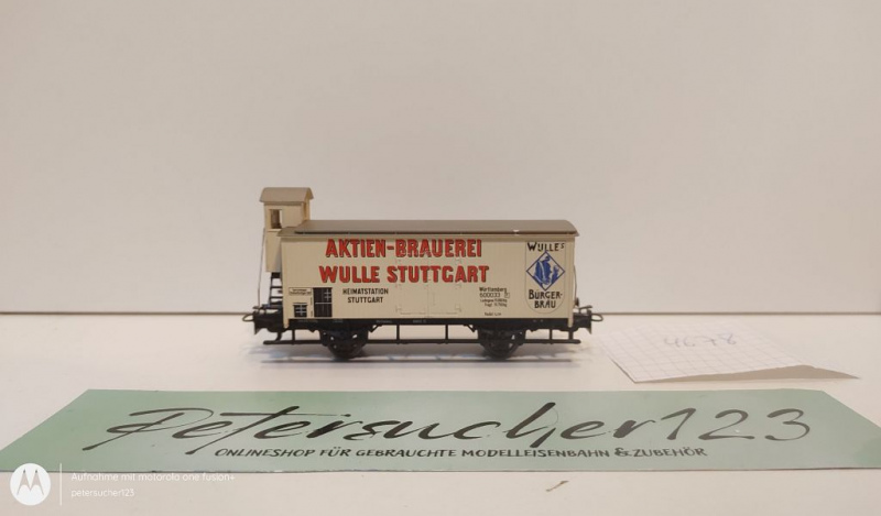 Märklin H0 AC 4678 Flachdachwagen m. Brmshs "Aktien-Brauerei Wulle" / K.W.St.E.
