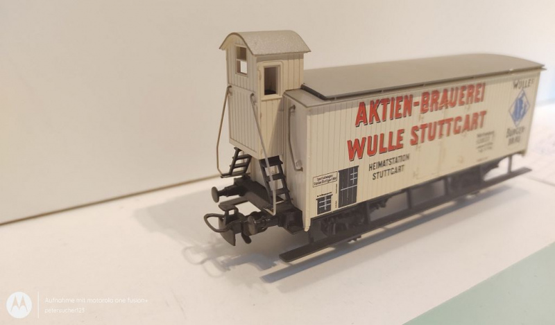 Märklin H0 AC 4678 Flachdachwagen m. Brmshs "Aktien-Brauerei Wulle" / K.W.St.E.