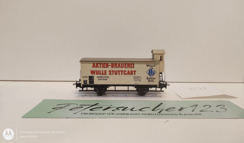 Märklin H0 AC 4678 Flachdachwagen m. Brmshs "Aktien-Brauerei Wulle" / K.W.St.E.