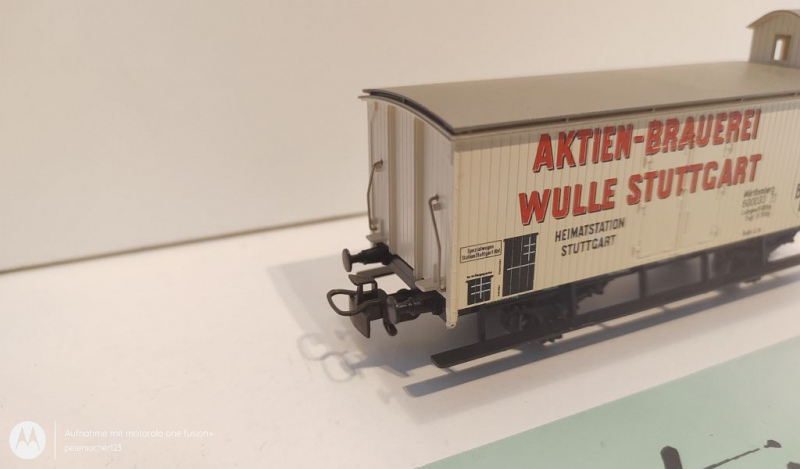 Märklin H0 AC 4678 Flachdachwagen m. Brmshs "Aktien-Brauerei Wulle" / K.W.St.E.