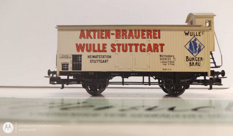 Märklin H0 AC 4678 Flachdachwagen m. Brmshs "Aktien-Brauerei Wulle" / K.W.St.E.
