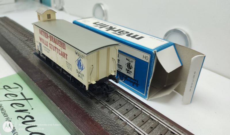 Märklin H0 AC 4678 Bierwagen m Bremserhaus "Brauerei WULLE" / K.W.St.E. / OVP blau