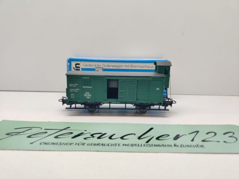 Märklin H0 AC 4679 ged. Güterwagen Flachdach Bremserh / Nm / K.W.St.E. / OVP blau