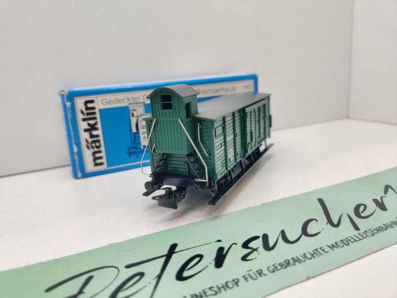 Märklin H0 AC 4679 ged. Güterwagen Flachdach Bremserh / Nm / K.W.St.E. / OVP blau