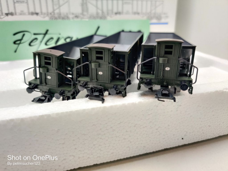 Märklin H0 AC 46801 Wagen-Set "Kohlentrichterwagen" / NEM / K.Bay.Sts.B. / OVP weiß
