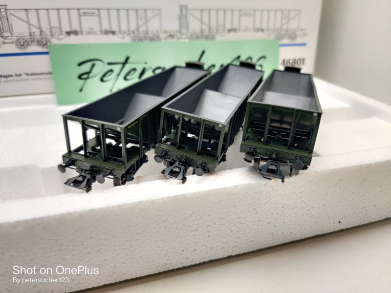 Märklin H0 AC 46801 Wagen-Set "Kohlentrichterwagen" / NEM / K.Bay.Sts.B. / OVP weiß