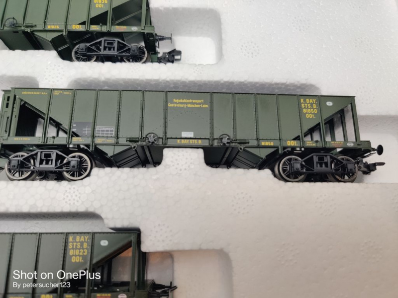 Märklin H0 AC 46801 Wagen-Set "Kohlentrichterwagen" / NEM / K.Bay.Sts.B. / OVP weiß
