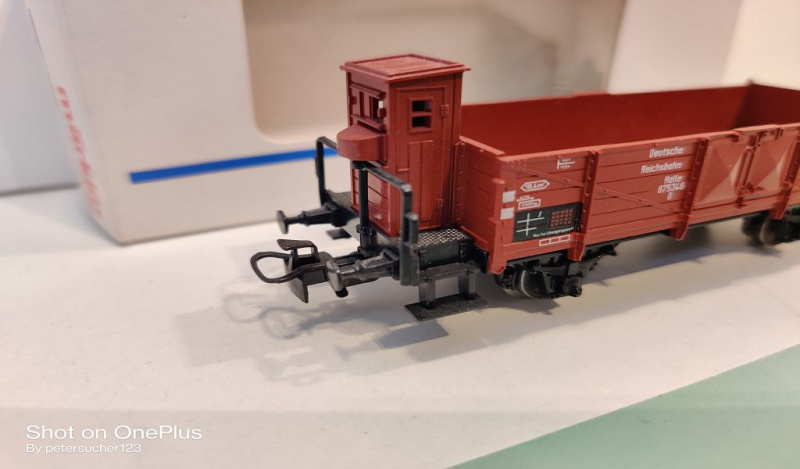 Märklin H0 AC 4696 offener Güterwagen m Brmshs / O / DRG / EVP weiß