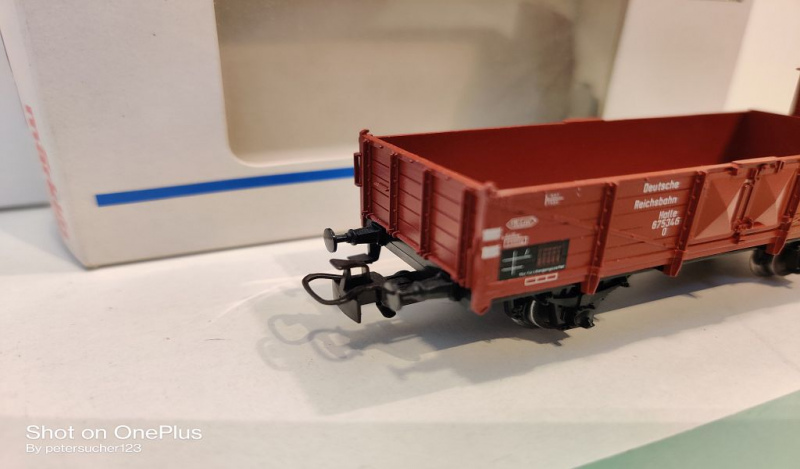 Märklin H0 AC 4696 offener Güterwagen m Brmshs / O / DRG / EVP weiß