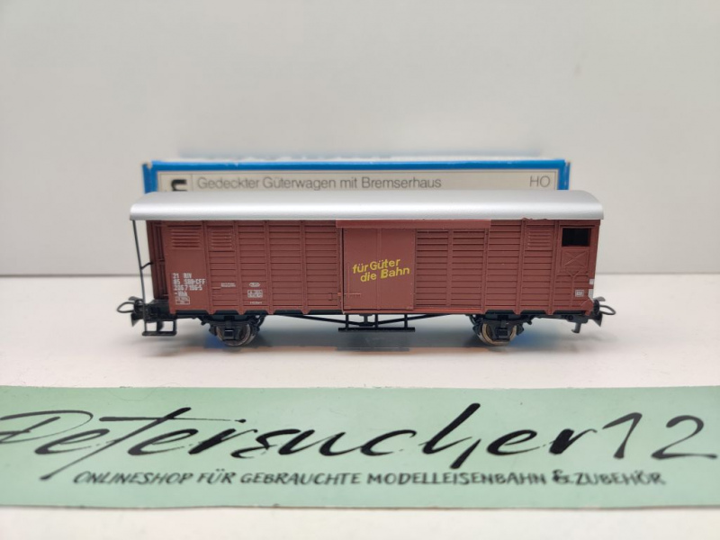 Märklin H0 AC 4698 ged. Güterwagen Bremserhaus / Hhk / SBB / OVP blau