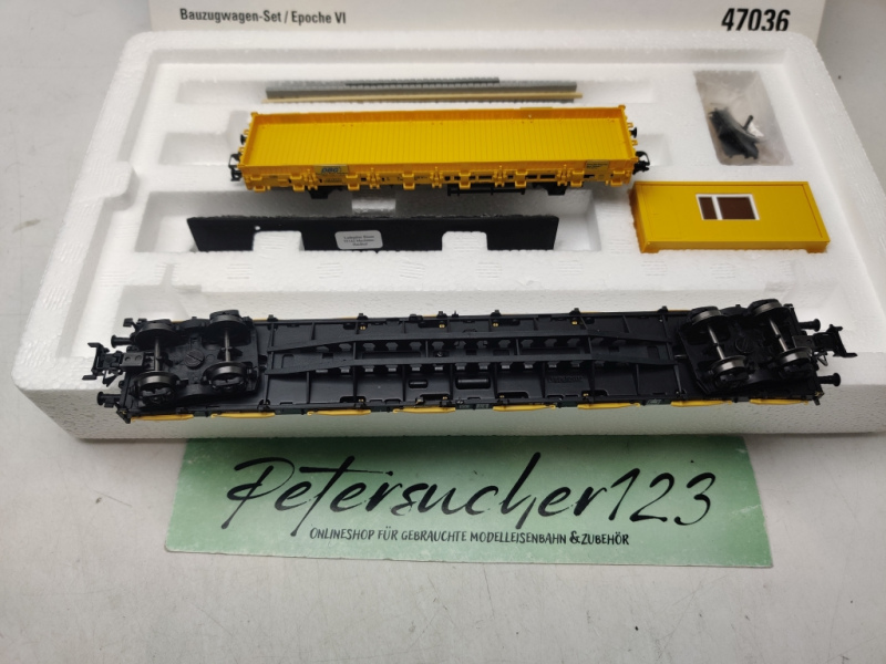 Märklin H0 AC 47036 2-teiliges Bauzugwagen-Set der Deutschen Bahn Gleisbau GmbH (DBG) / OVP