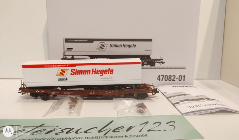 Märklin H0 AC 47082 Taschenwagen-Set "Simon Hegele" / NEM / DB / OVP weiß