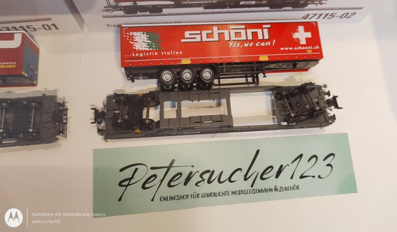 Märklin H0 AC 47115 Taschenwagen-Set "Schöni + Planzer" / NEM / OVP weiß