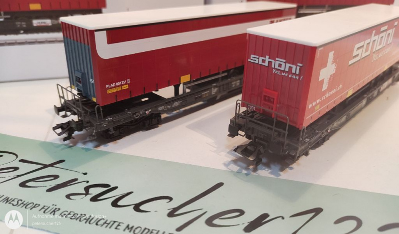 Märklin H0 AC 47115 Taschenwagen-Set "Schöni + Planzer" / NEM / OVP weiß