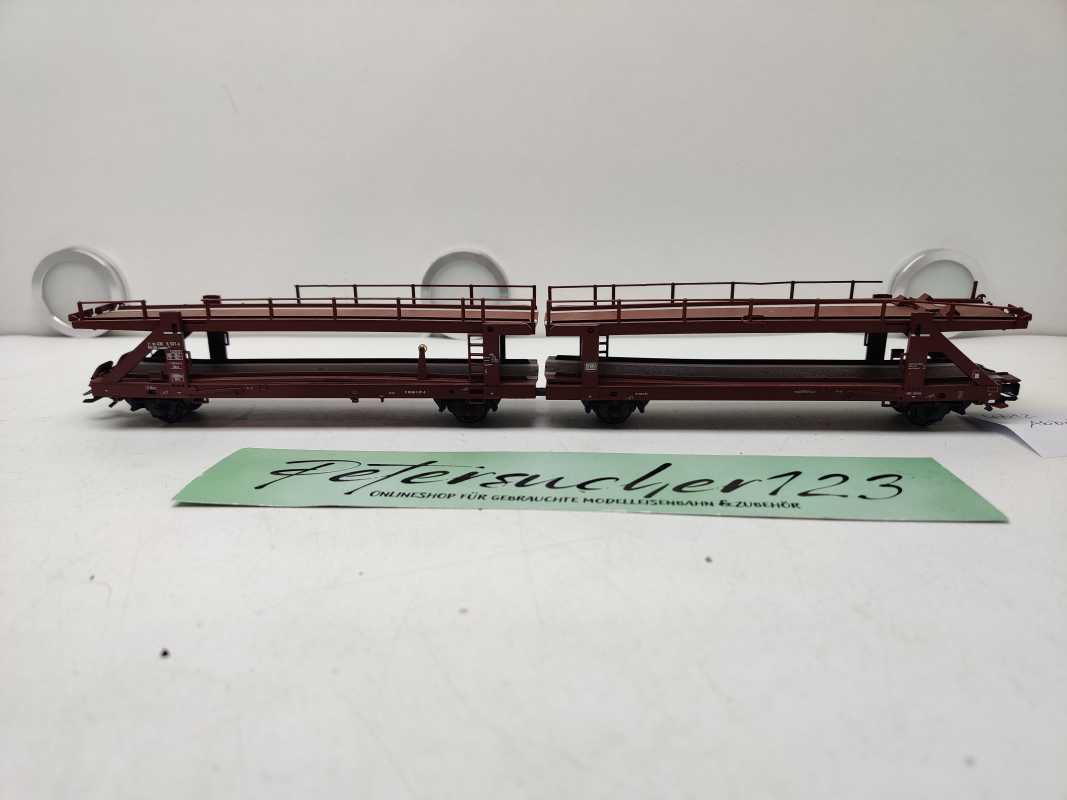 Märklin H0 AC 4712 Doppel-Autotransportwagen der Bauart Laaeks 553 / NEM / DB