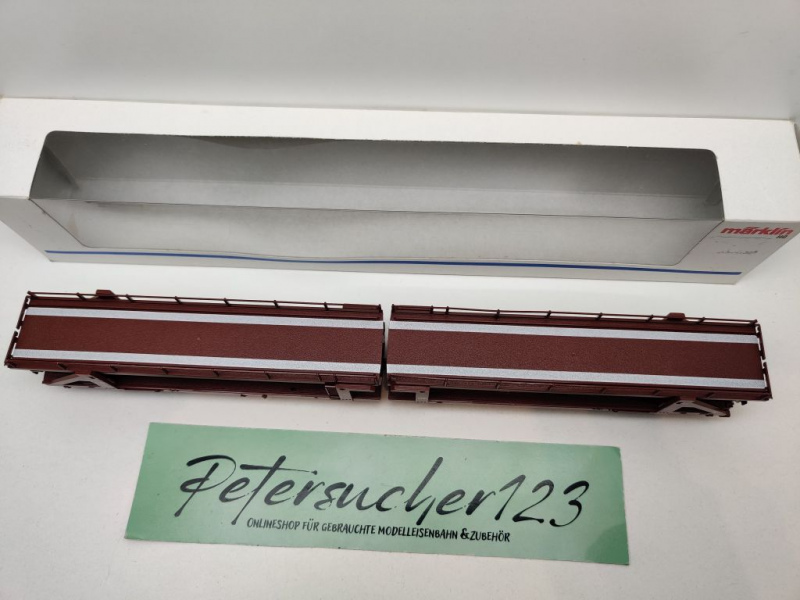 Märklin H0 AC 4712 Doppel-Autotransportwagen Laaeks553 NEM / DB / OVP weiß