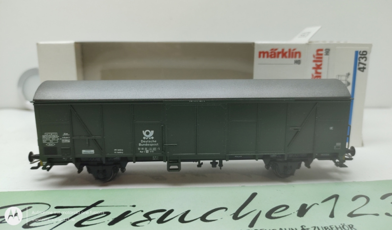 Märklin H0 4736 Gedeckter Güterwagen Post / Grün / Weiße-OVP