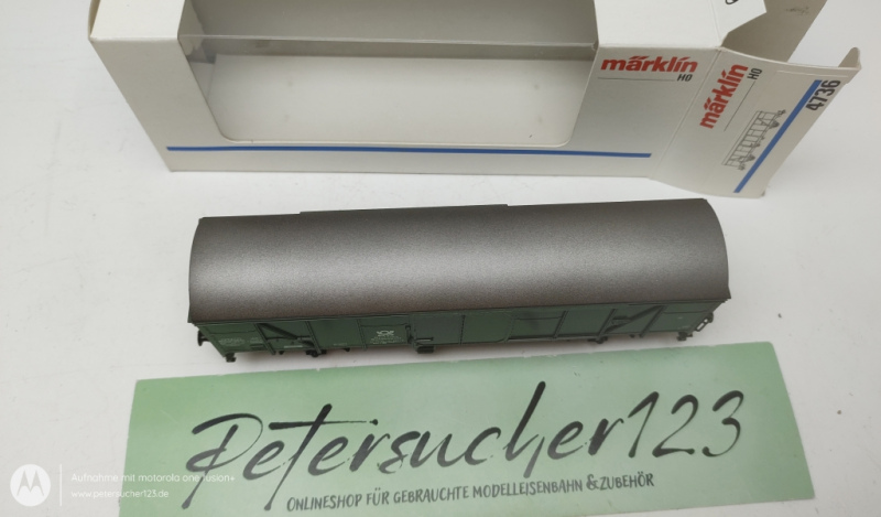 Märklin H0 4736 Gedeckter Güterwagen Post / Grün / Weiße-OVP