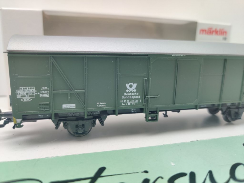 Märklin H0 AC 4736 Bahnpostwagen Post2-t/13 / NEM / DBP / OVP weiß