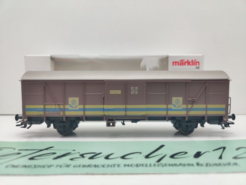 Märklin H0 AC 47363 Post-Güterwagen Gbs / NEM / SJ / OVP