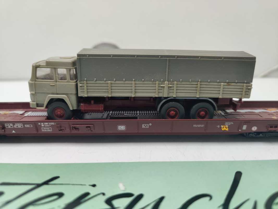 Märklin H0 AC 4740 Niederflurwagen "Rollende Landstr." / Saadkms 690 / DB / LKW Lang