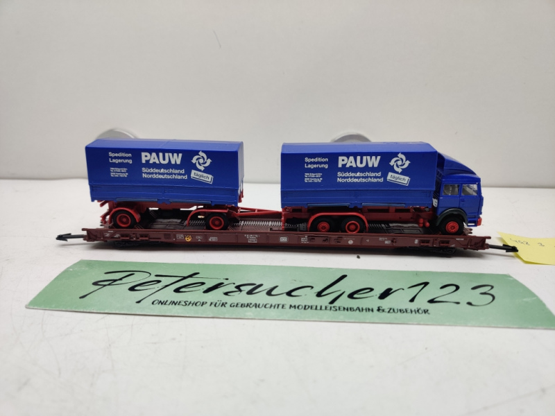 Märklin H0 AC 4740 / 498 3 182-4  "Rollende Landstr." / Saadkms 690 / DB / LKW PAUW