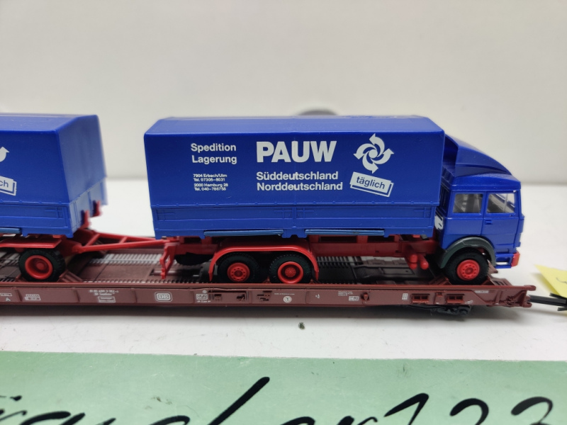 Märklin H0 AC 4740 / 498 3 182-4  "Rollende Landstr." / Saadkms 690 / DB / LKW PAUW