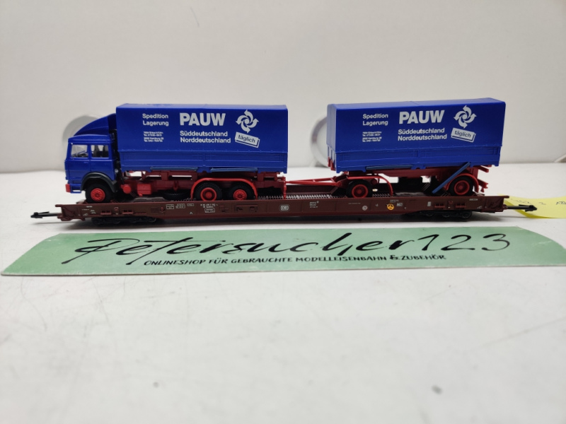 Märklin H0 AC 4740 / 498 3 182-4  "Rollende Landstr." / Saadkms 690 / DB / LKW PAUW